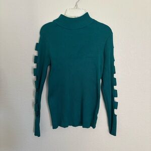 FashionNova Teal Ribbed Sweater Top